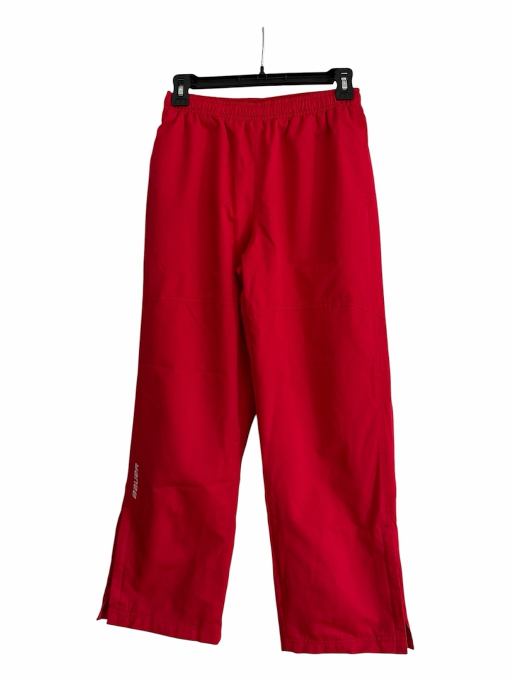 Bauer Red youth side zip athletic pants joggers hockey size large with pockets